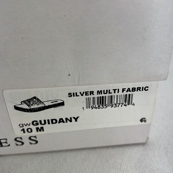 Guess Guidany Espadrille Sandals Silver Multi Fabric size 10 M - Picture 8 of 8